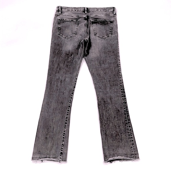 Free People Gray Cropped Frayed Hemline Straight Leg Jean - Picture 4 of 9